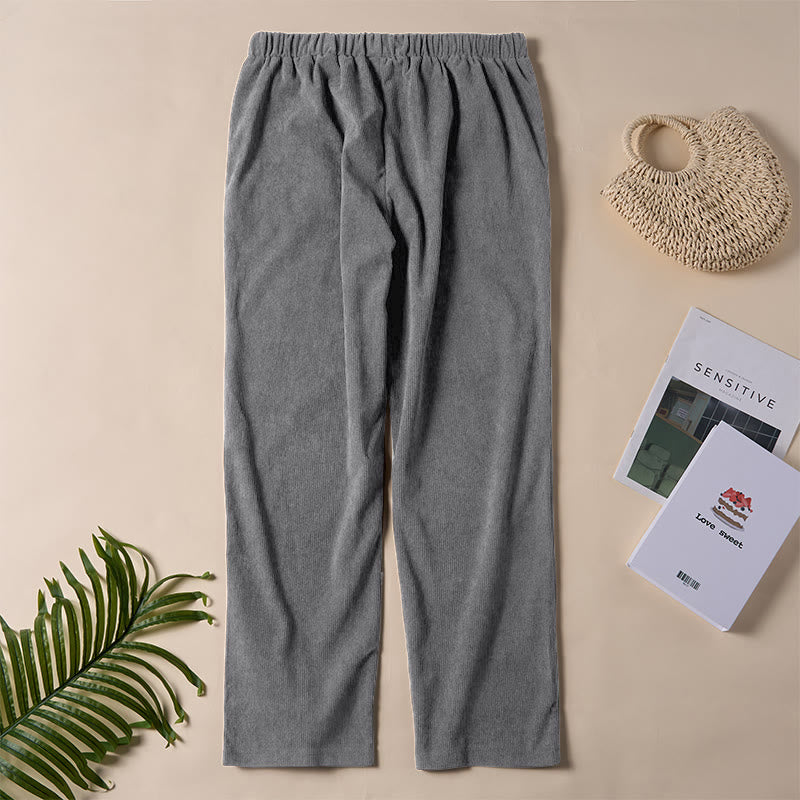 Nimara Ritual Women's Commute Pure Color Corduroy Pants With Pockets