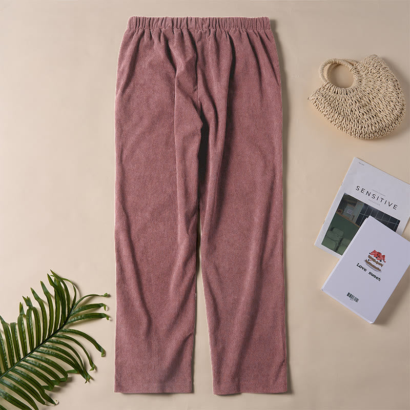 Nimara Ritual Women's Commute Pure Color Corduroy Pants With Pockets
