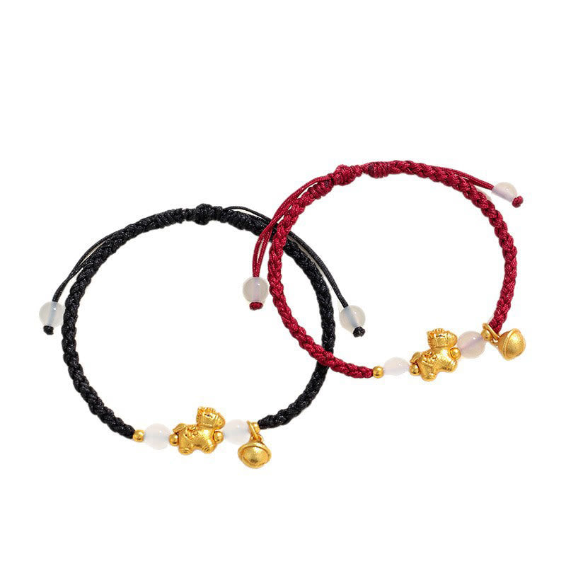 Nimara Ritual Year Of The Horse Red String White Agate Connection Braided Bracelet