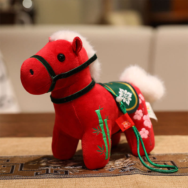 Nimara Ritual Year of the Horse Bamboo Dragon Lotus Phoenix Plush Doll Home Decoration