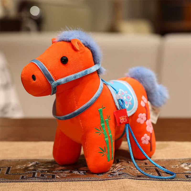 Nimara Ritual Year of the Horse Bamboo Dragon Lotus Phoenix Plush Doll Home Decoration