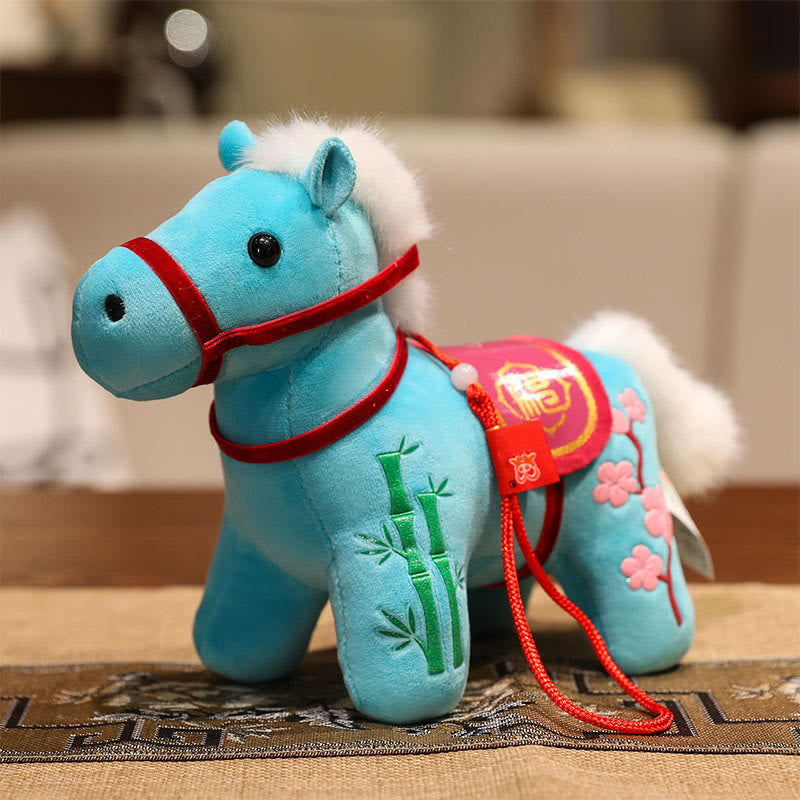 Nimara Ritual Year of the Horse Bamboo Dragon Lotus Phoenix Plush Doll Home Decoration