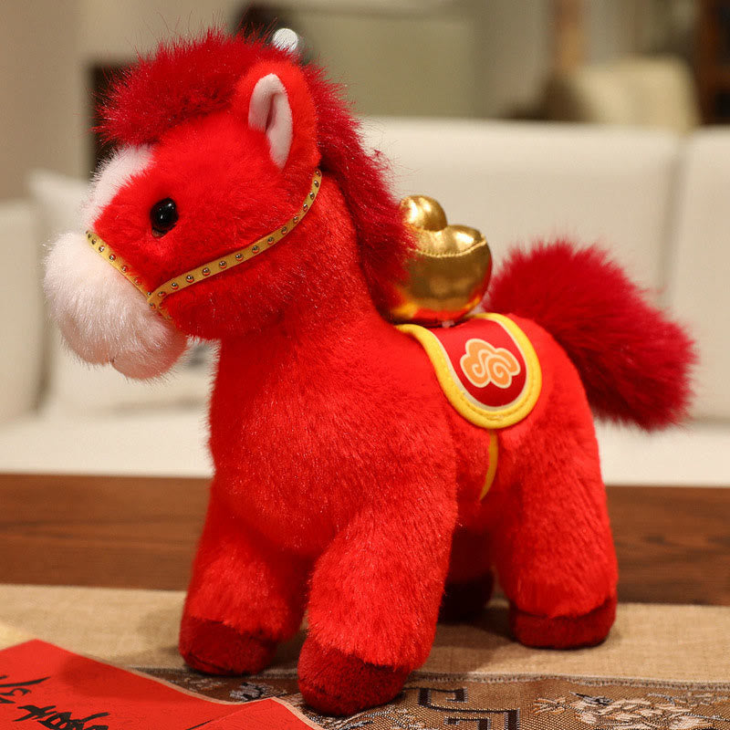 Nimara Ritual Year of the Horse Bamboo Dragon Lotus Phoenix Plush Doll Home Decoration