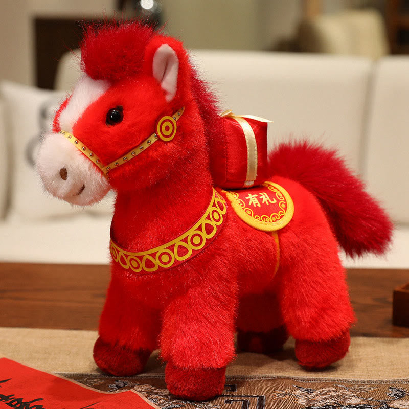Nimara Ritual Year of the Horse Bamboo Dragon Lotus Phoenix Plush Doll Home Decoration