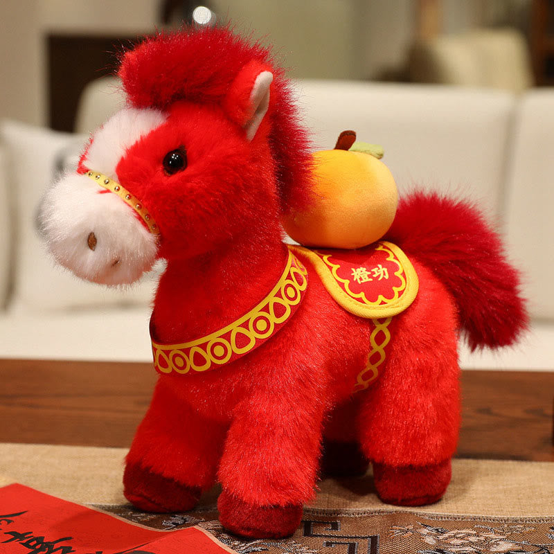Nimara Ritual Year of the Horse Bamboo Dragon Lotus Phoenix Plush Doll Home Decoration