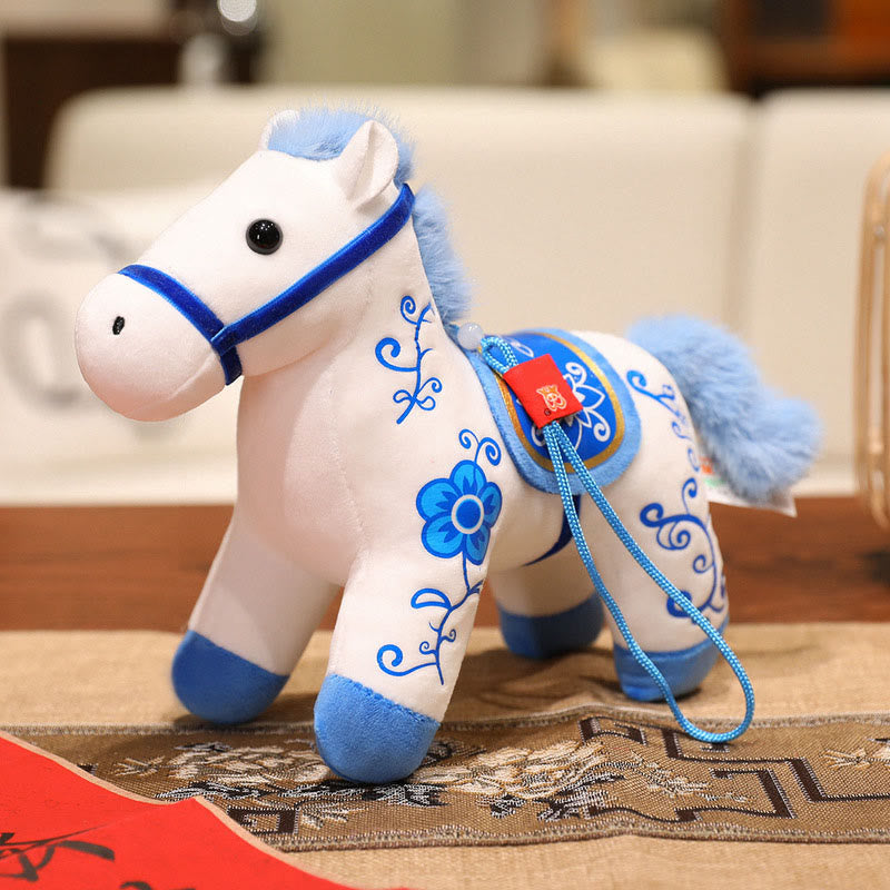 Nimara Ritual Year of the Horse Bamboo Dragon Lotus Phoenix Plush Doll Home Decoration