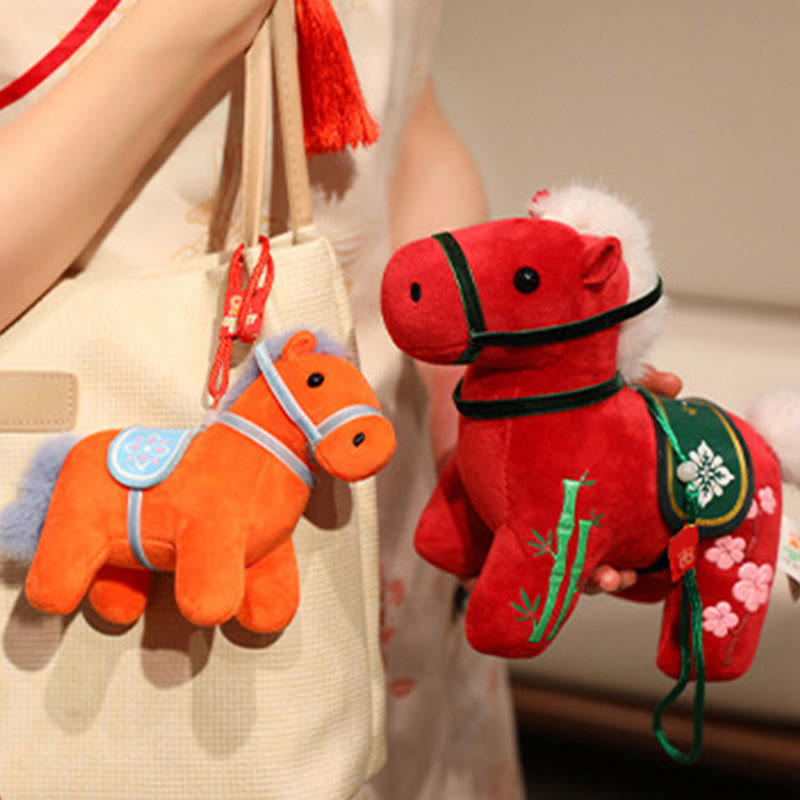 Nimara Ritual Year of the Horse Bamboo Dragon Lotus Phoenix Plush Doll Home Decoration