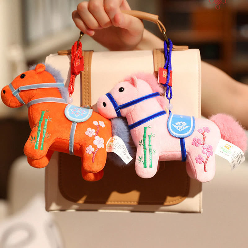 Nimara Ritual Year of the Horse Bamboo Dragon Lotus Phoenix Plush Doll Home Decoration