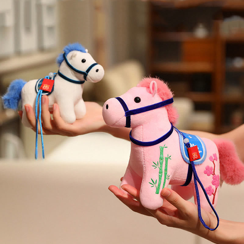 Nimara Ritual Year of the Horse Bamboo Dragon Lotus Phoenix Plush Doll Home Decoration