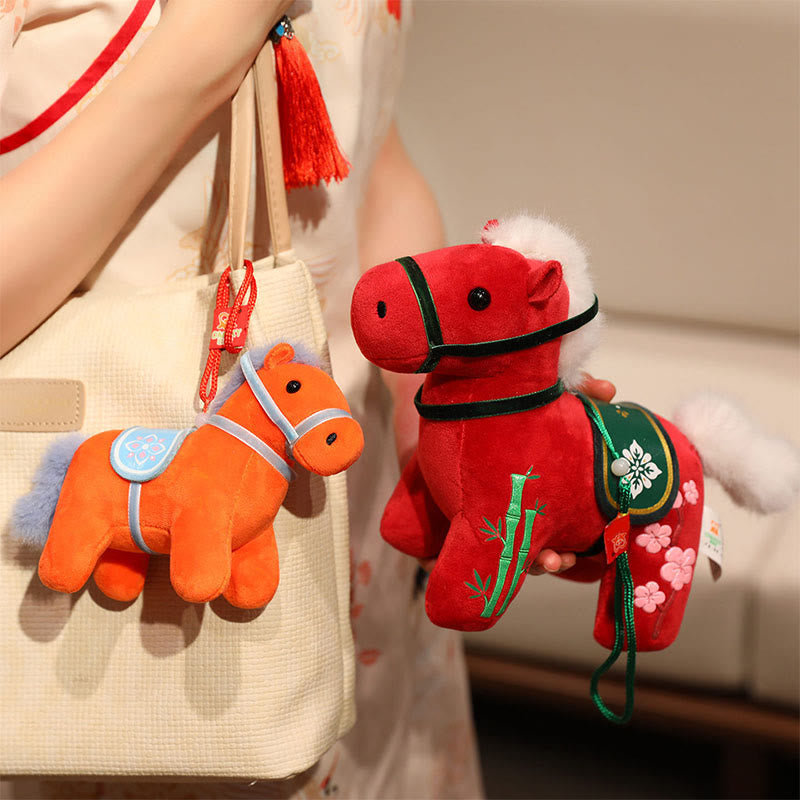 Nimara Ritual Year of the Horse Bamboo Dragon Lotus Phoenix Plush Doll Home Decoration