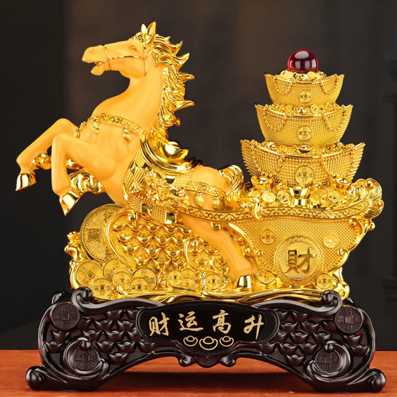 Nimara Ritual "Good Fortune" Year of the Horse Treasure Bowl Ingots Wealth Resin Home Decoration