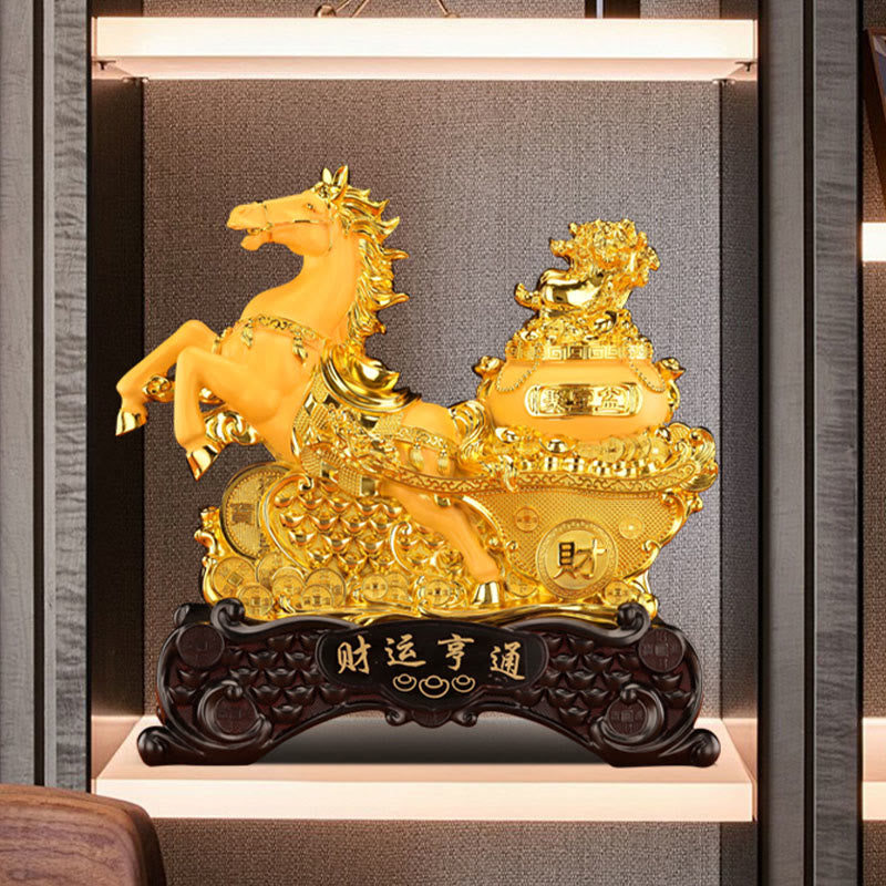 Nimara Ritual "Good Fortune" Year of the Horse Treasure Bowl Ingots Wealth Resin Home Decoration
