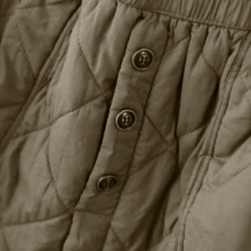 Nimara Ritual Women's Plain Cotton Padded Thermal 7-8 Length Skirt With Pockets