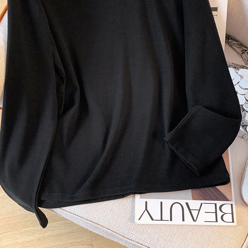 Nimara Ritual Spring Solid Color Stand Collar Frog-button Design Women's Cotton Long Sleeve Shirt