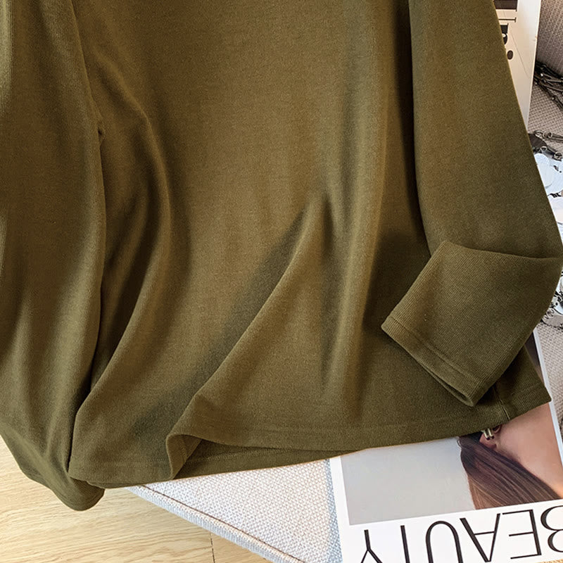 Nimara Ritual Spring Solid Color Stand Collar Frog-button Design Women's Cotton Long Sleeve Shirt