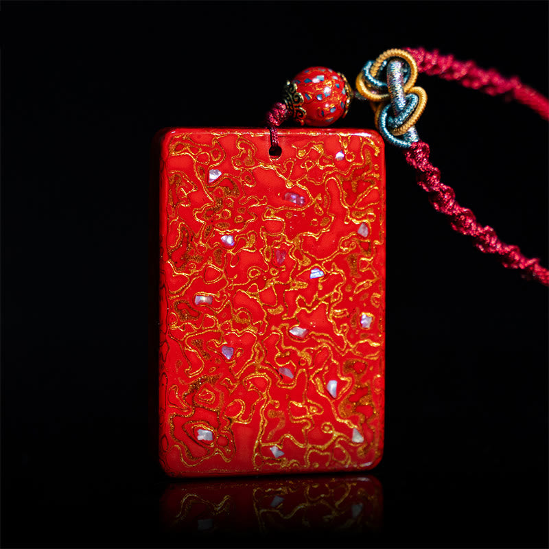 Nimara Ritual Handcrafted Lacquer Craft Sandalwood Protection Pendant Necklace