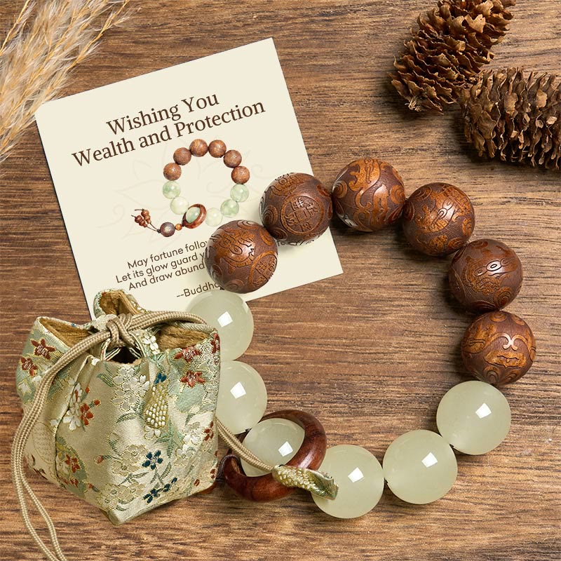 Nimara Ritual "Wishing You Wealth and Protection" Sappan Wood Bracelet Includes Gift Message Card