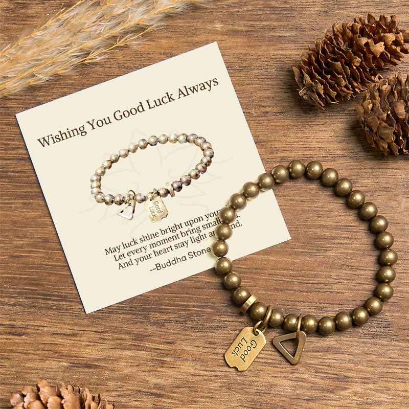 Nimara Ritual "Wishing You Good Luck Always" Pure Copper Brass Bracelet Includes Gift Message Card
