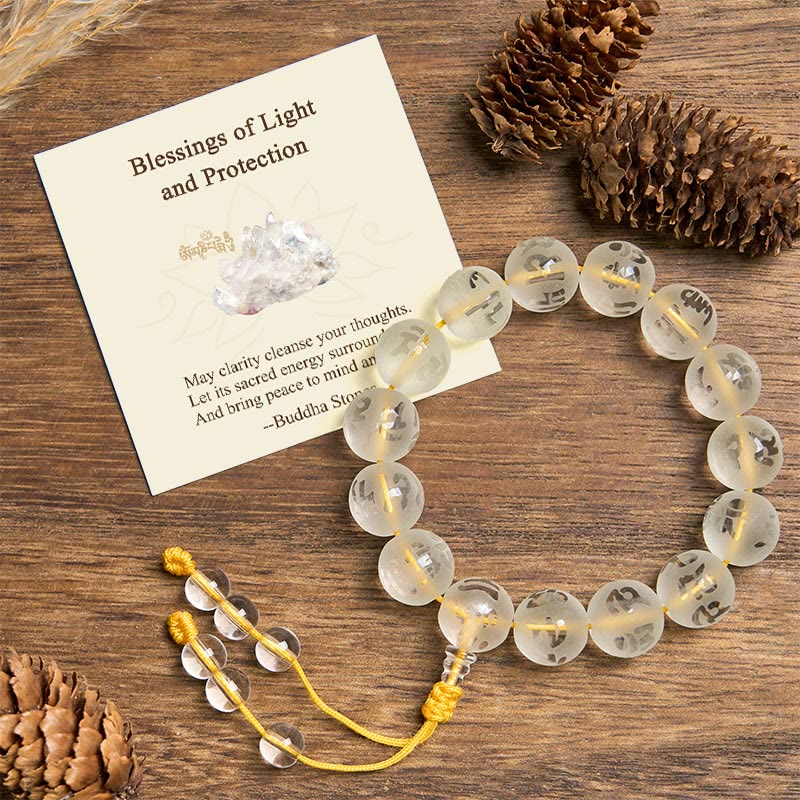 Nimara Ritual "Blessings of Light and Protection" White Crystal Bracelet Includes Gift Message Card