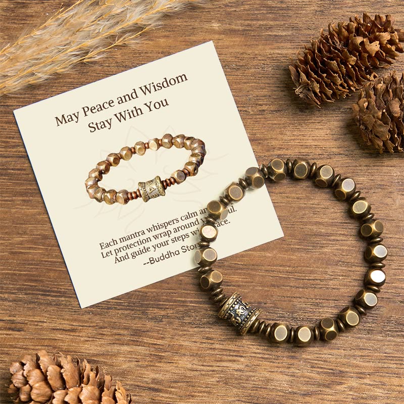 Nimara Ritual "Wishing You Balance and Strength" Brass Amulet Bracelet Includes Gift Message Card