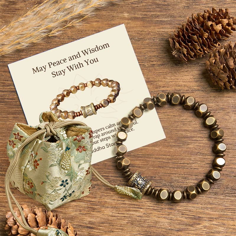 Nimara Ritual "Wishing You Balance and Strength" Brass Amulet Bracelet Includes Gift Message Card