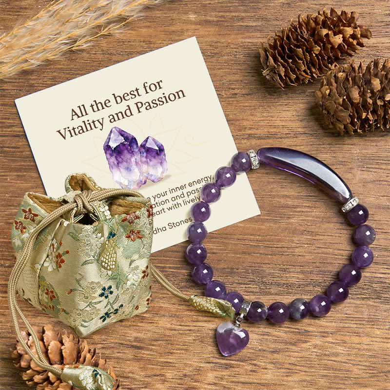 Nimara Ritual "All the best for Calm and Wisdom" Amethyst Love Bracelet Includes Gift Message Card