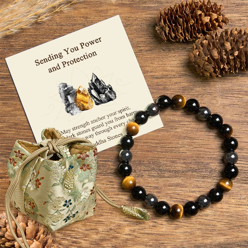 Nimara Ritual "Sending You Power and Protection" Tiger's Eye Bracelet Includes Gift Message Card