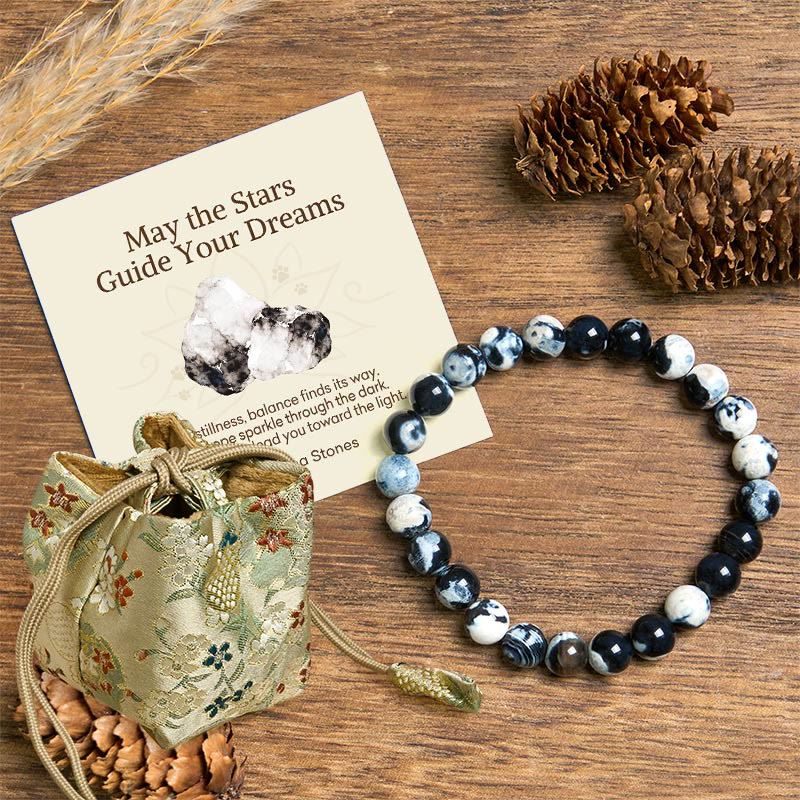 Nimara Ritual "May the Stars Guide Your Dreams" Orca Agate Bracelet Includes Gift Message Card
