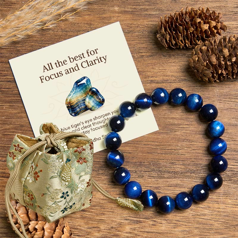 Nimara Ritual "All the best for Focus and Clarity" Tiger Eye Bracelet Includes Gift Message Card