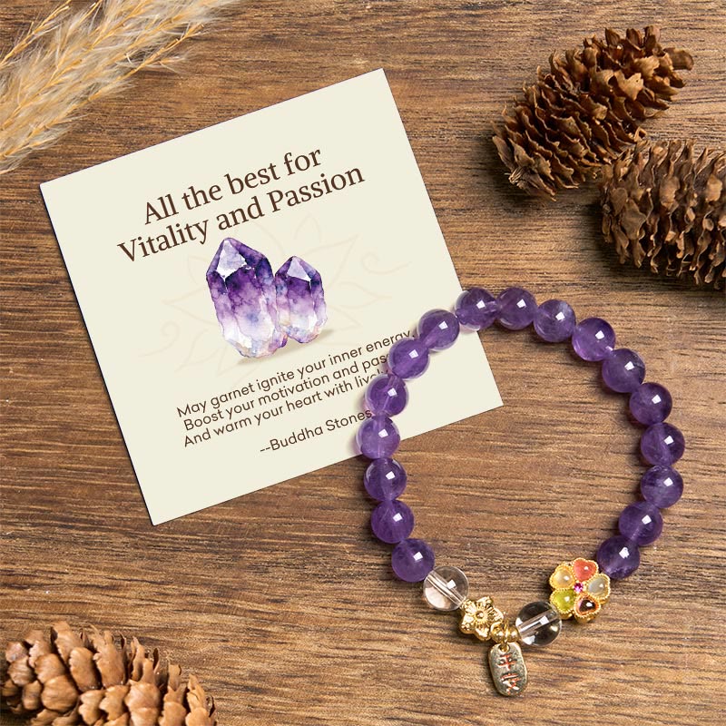 Nimara Ritual "All the best for Calm and Wisdom" Amethyst Safe Bracelet Includes Gift Message Card