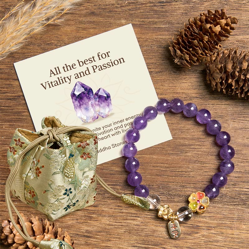 Nimara Ritual "All the best for Calm and Wisdom" Amethyst Safe Bracelet Includes Gift Message Card