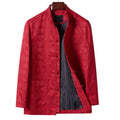 Nimara Ritual Embroidery Pattern Stand Collar Long Sleeve Men's Tang Suit Jacket With Pockets