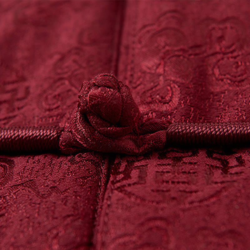 Nimara Ritual Embroidery Pattern Stand Collar Long Sleeve Men's Tang Suit Jacket With Pockets