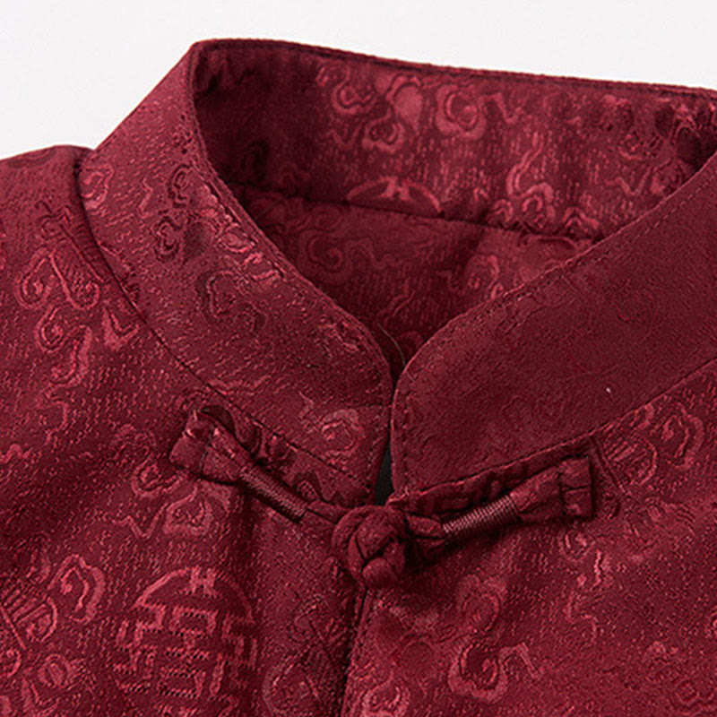 Nimara Ritual Embroidery Pattern Stand Collar Long Sleeve Men's Tang Suit Jacket With Pockets