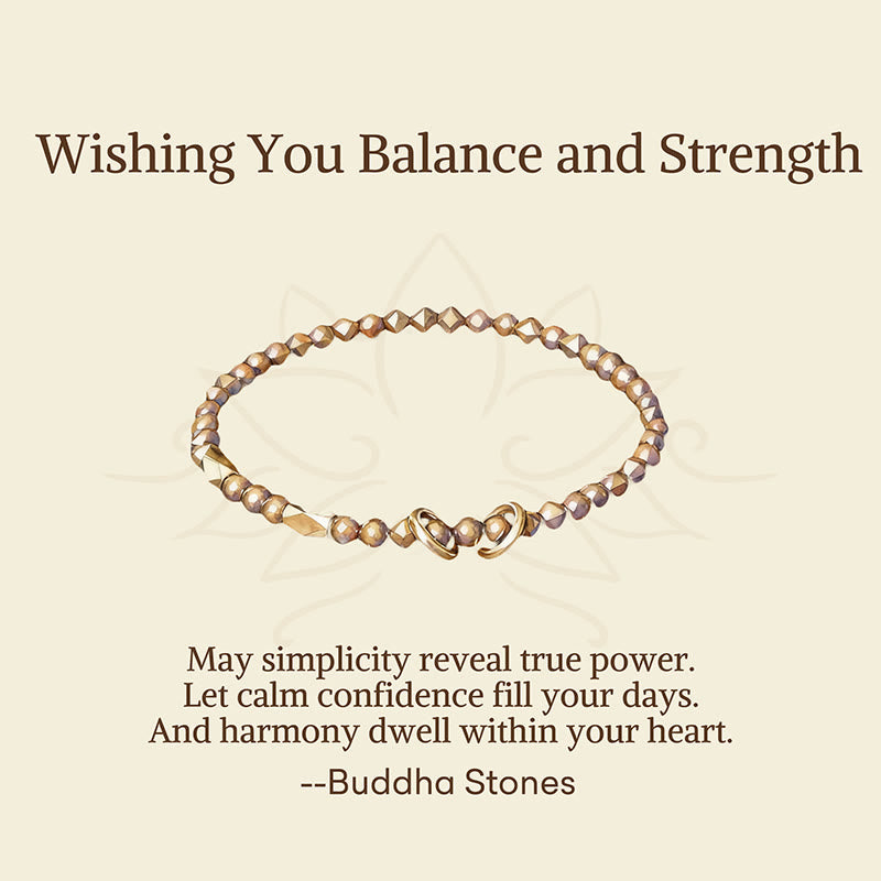 Nimara Ritual "Wishing You Balance and Strength" Brass Bracelet Includes Gift Message Card