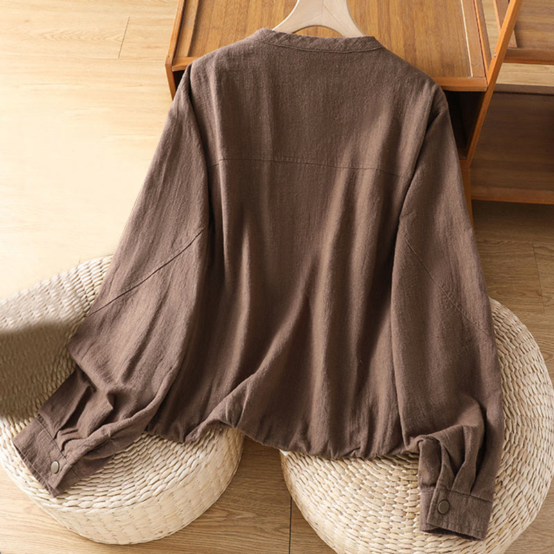 Nimara Ritual Women's Cotton Zipper Design Double Layer Long Sleeve Jacket With Pockets