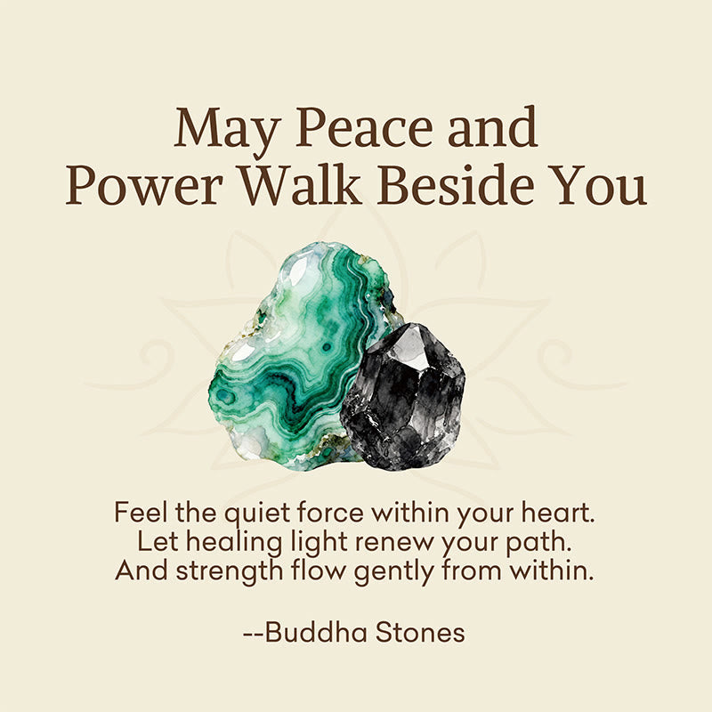Nimara Ritual "May Peace and Power Walk Beside You" Malachite Bracelet Includes Gift Message Card