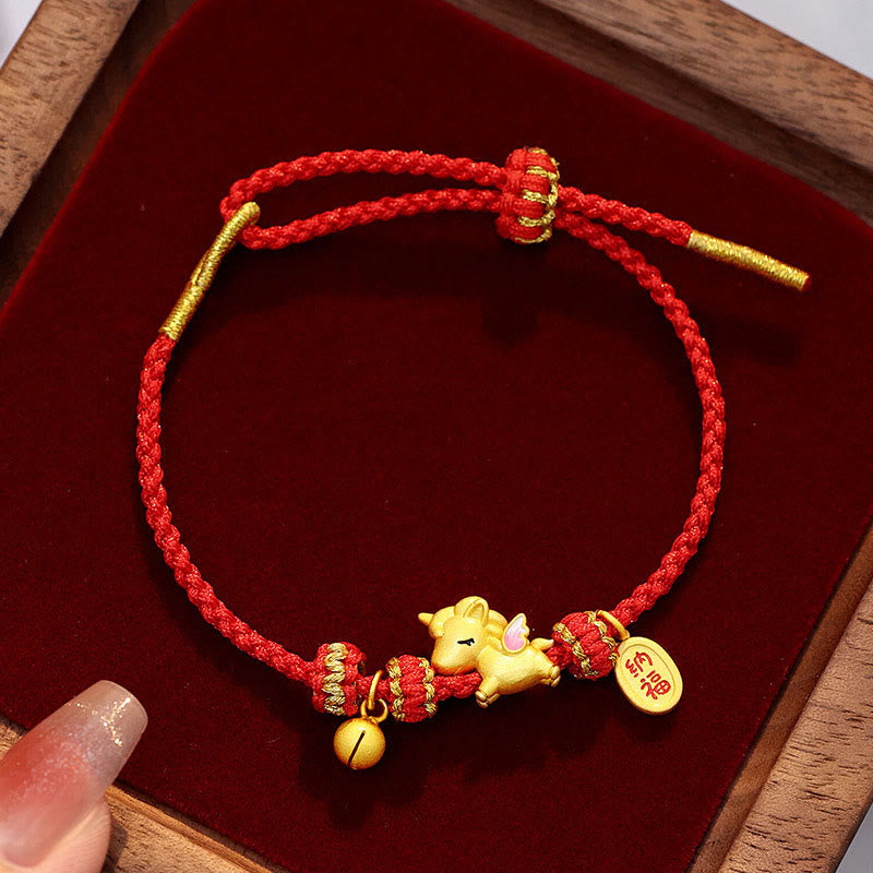 Nimara Ritual 925 Sterling Silver Year Of The Horse Lucky Fortune Red String Strength Bracelet