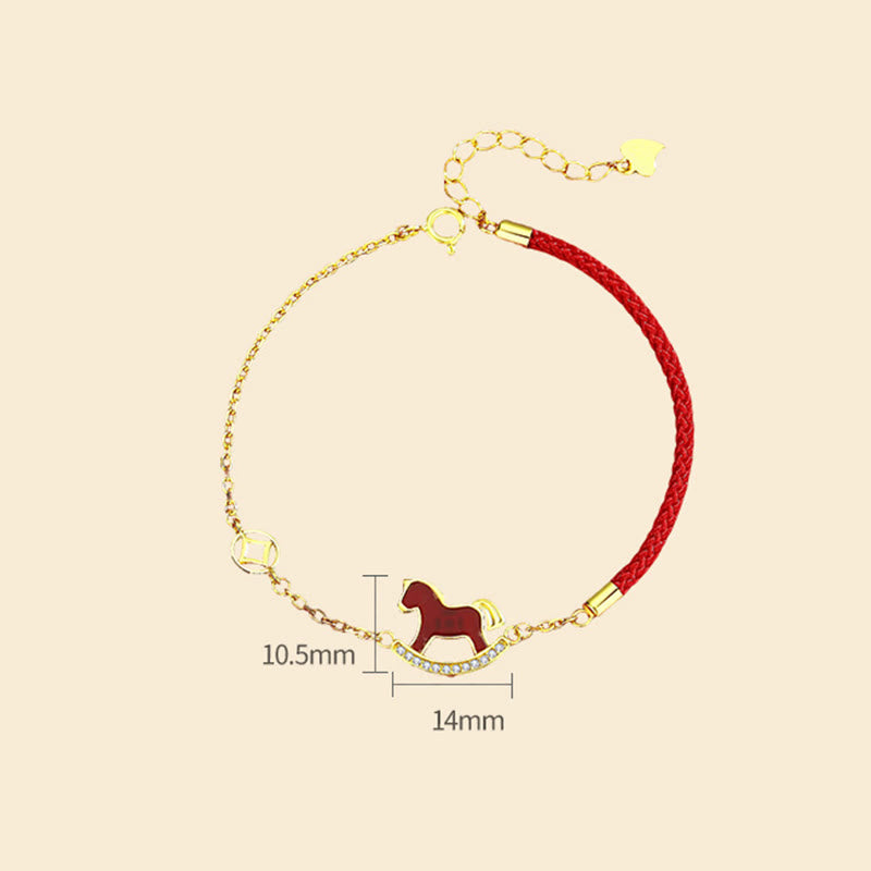 Nimara Ritual 925 Sterling Silver Year Of The Horse Design Red Agate Confidence Earrings