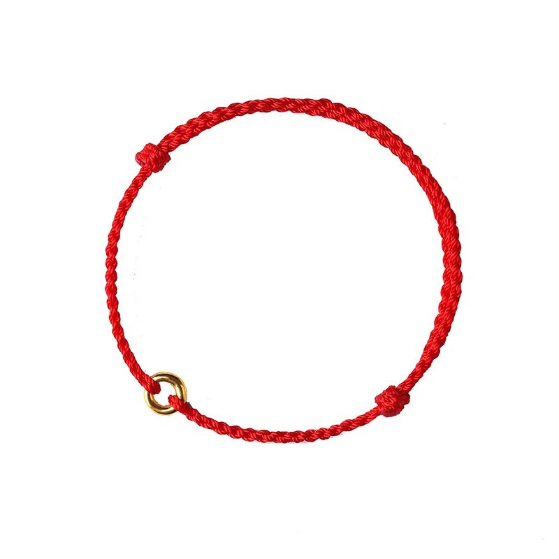 Luck Connection Small Peace Buckle Braided String Adjustable Bracelet Anklet