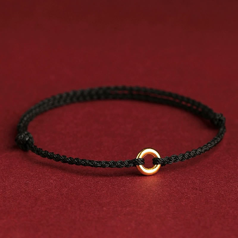 Luck Connection Small Peace Buckle Braided String Adjustable Bracelet Anklet
