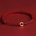 Luck Connection Small Peace Buckle Braided String Adjustable Bracelet Anklet