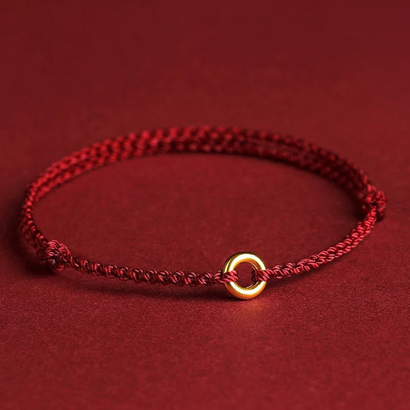 Luck Connection Small Peace Buckle Braided String Adjustable Bracelet Anklet