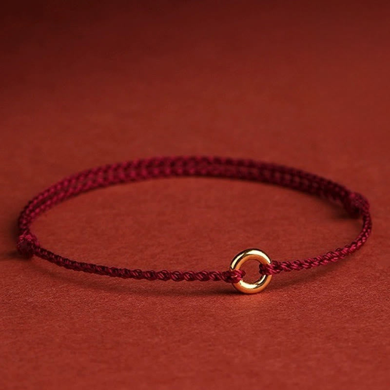Luck Connection Small Peace Buckle Braided String Adjustable Bracelet Anklet