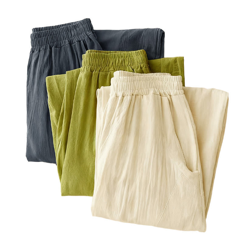 Nimara Ritual Fall Solid Color Patchwork Simple Design Women's Wide Leg Pants With Pockets