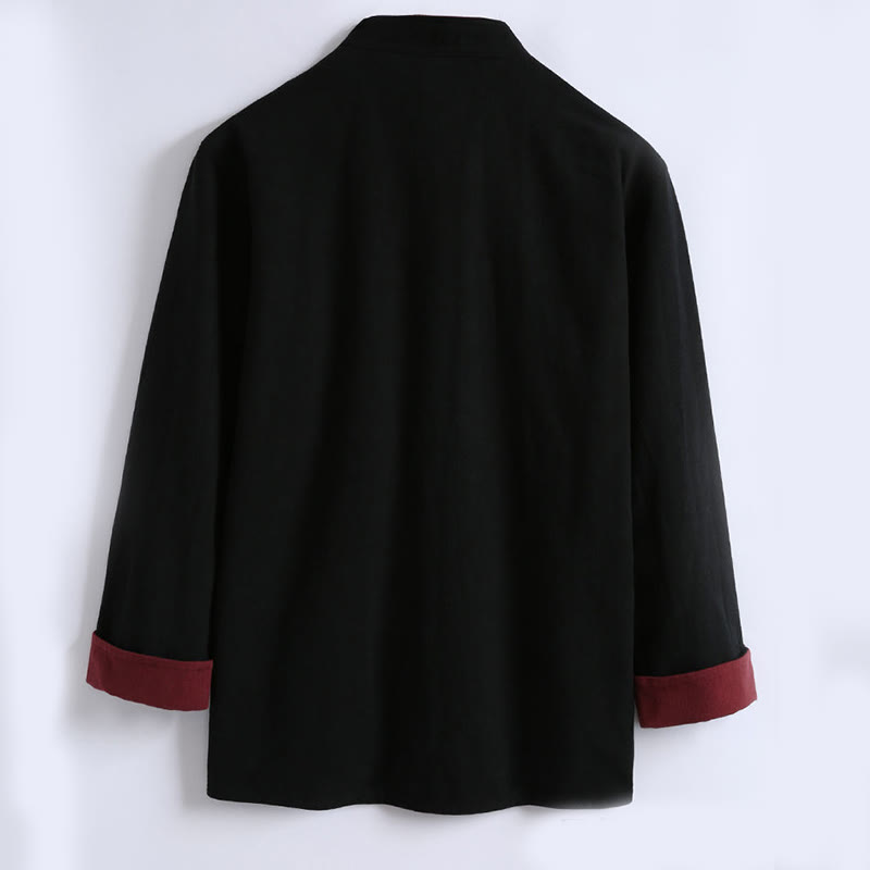 Nimara Ritual Spring Chinese Reversible Men's Frog-Button Cotton Long Sleeve Jacket