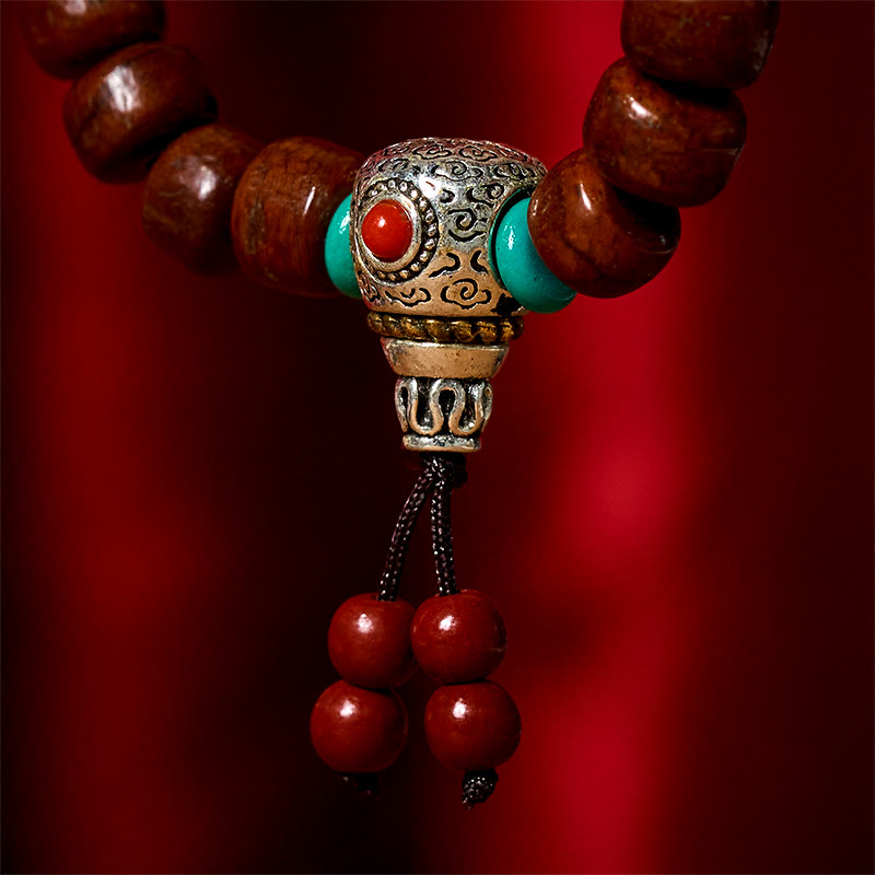 Nimara Ritual Bone Beads Vajra Three-eyed Dzi Bead Luck Bracelet