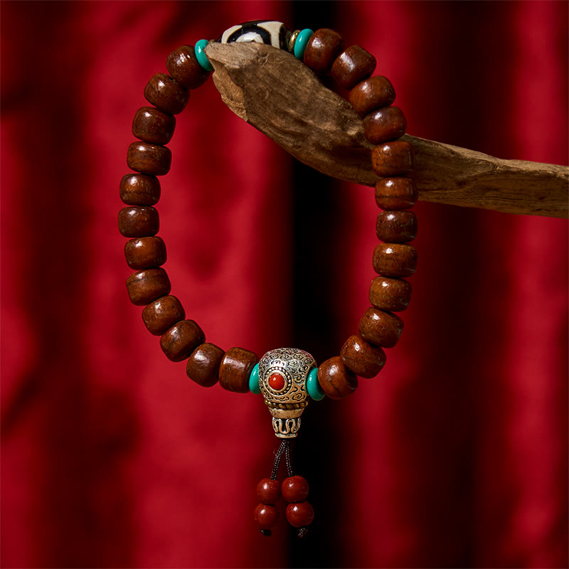 Nimara Ritual Bone Beads Vajra Three-eyed Dzi Bead Luck Bracelet
