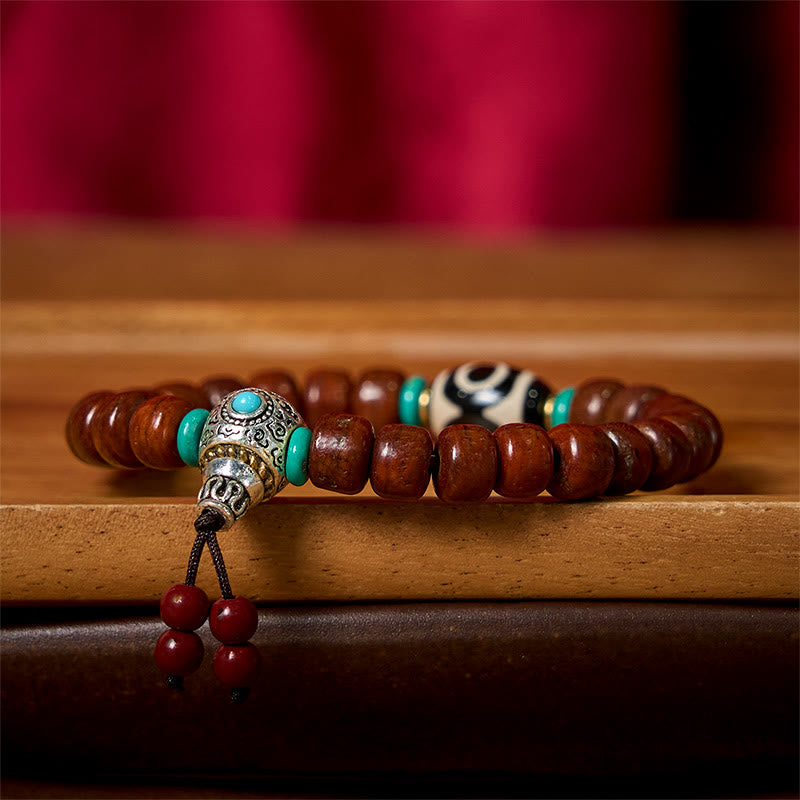 Nimara Ritual Bone Beads Vajra Three-eyed Dzi Bead Luck Bracelet