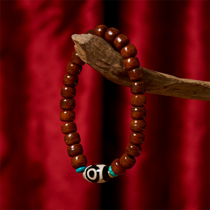 Nimara Ritual Bone Beads Vajra Three-eyed Dzi Bead Luck Bracelet